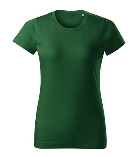 Lahvově zelené dámské tričko bez potisku
