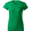 Středně zelené dámské tričko bez potisku